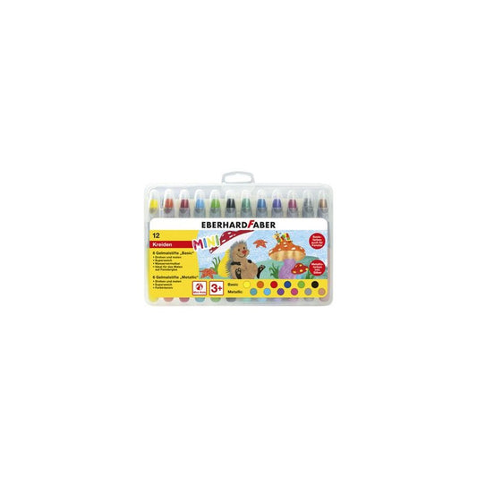 EBERHARD FABER Craie gel Basic & Metallic, étui de 12