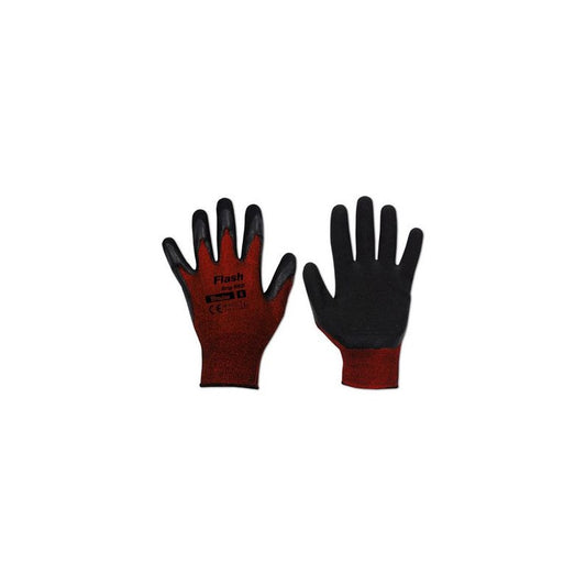 Bradas Gants de travail Flash Grip RED, noir/rouge, L