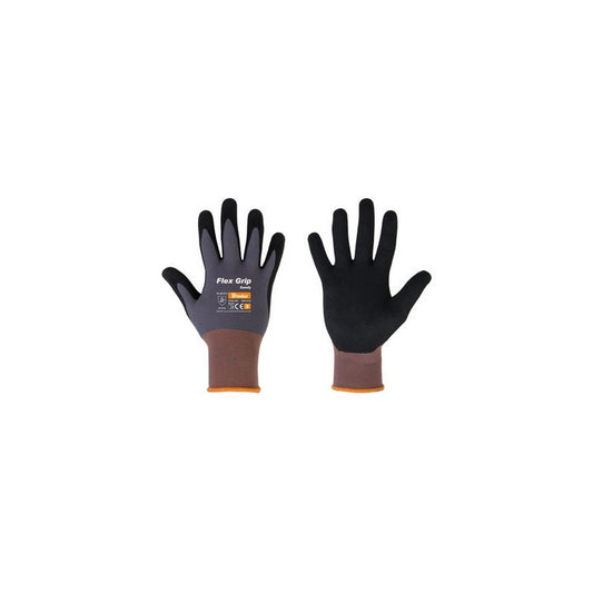 Bradas Gants de travail Flex Grip Sandy, noir/gris, L