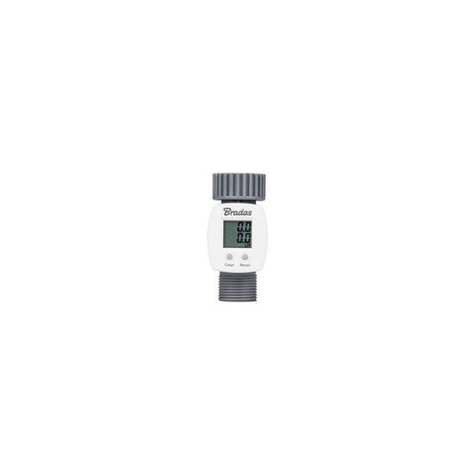 Bradas Débitmètre d'eau numérique WHITE LINE, 3/4", gris/