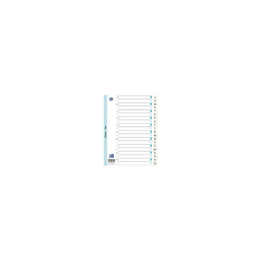 ELBA Intercalaires en plastique, A-Z, A4, 20 touches, blanc