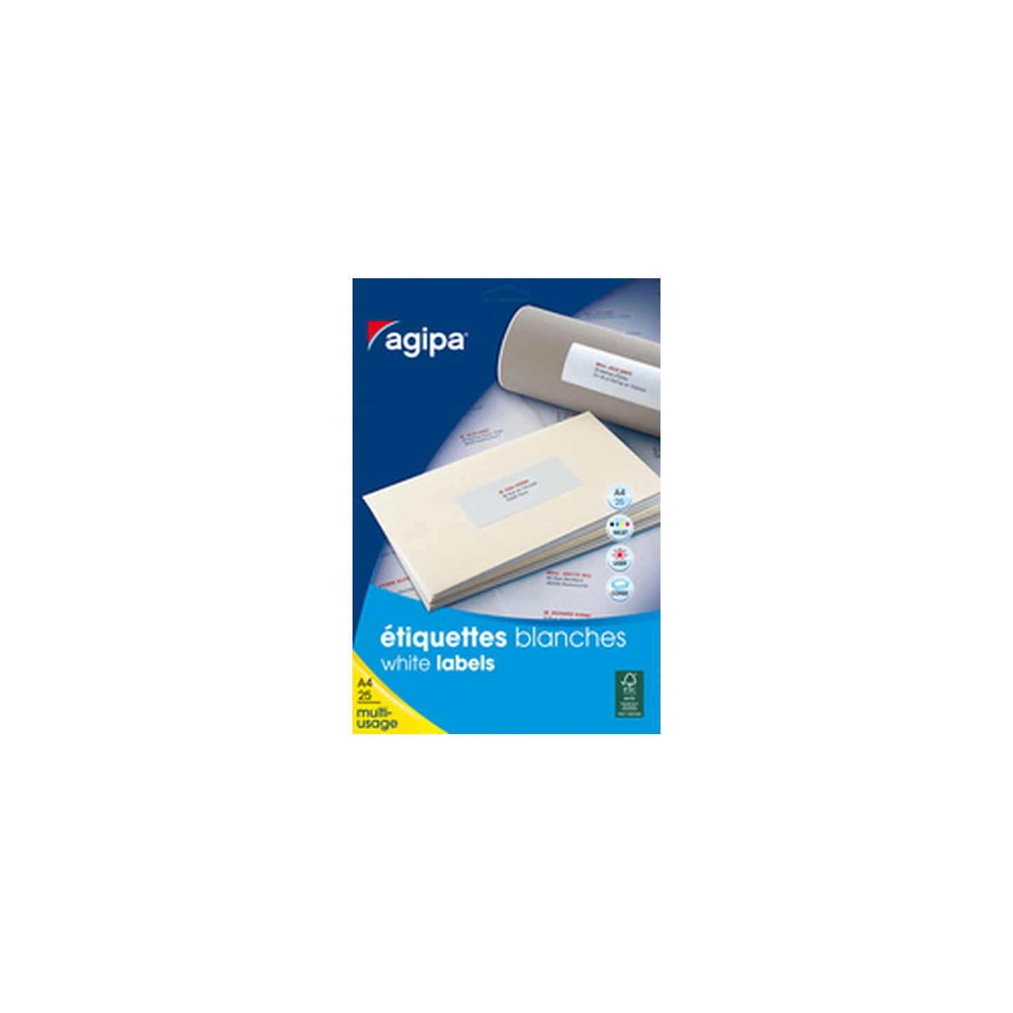 agipa Etiquette multi-usage, 210 x 297 mm, blanc
