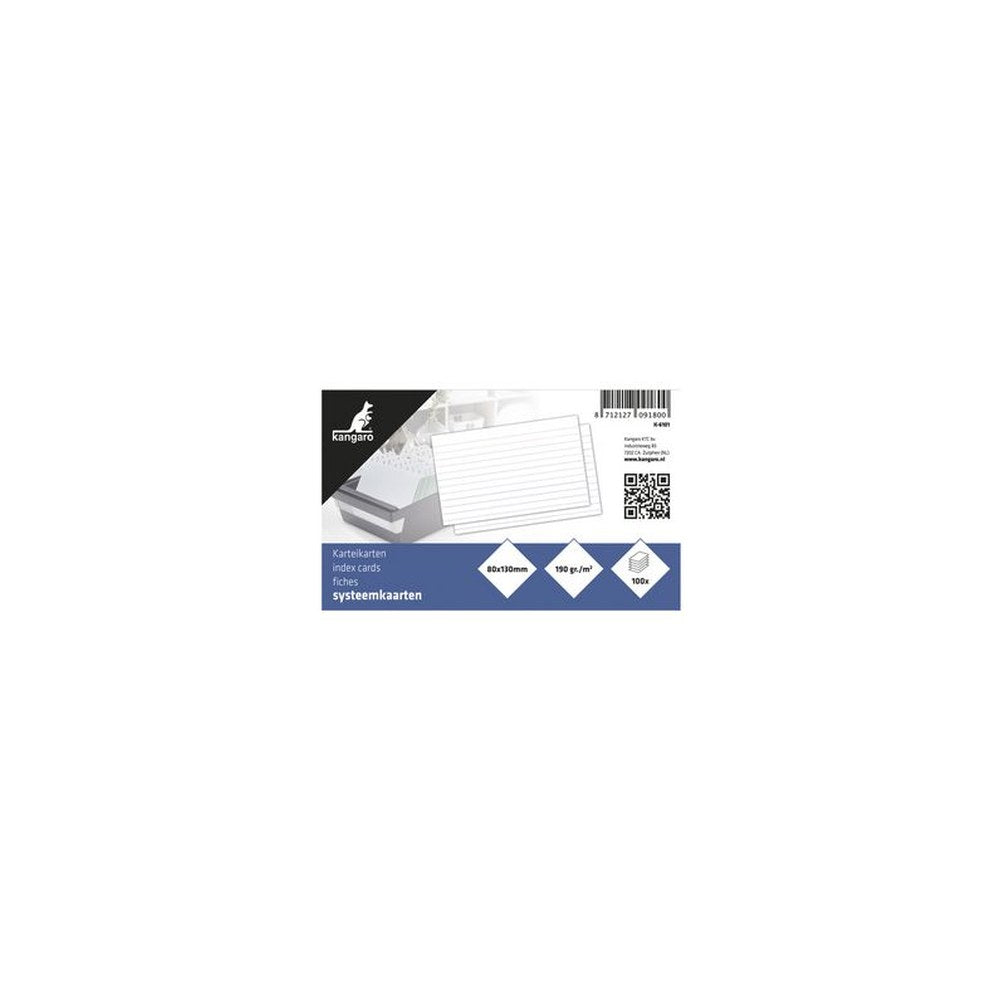 kangaro Fiches bristol, 150 x 100 mm, uni, blanc
