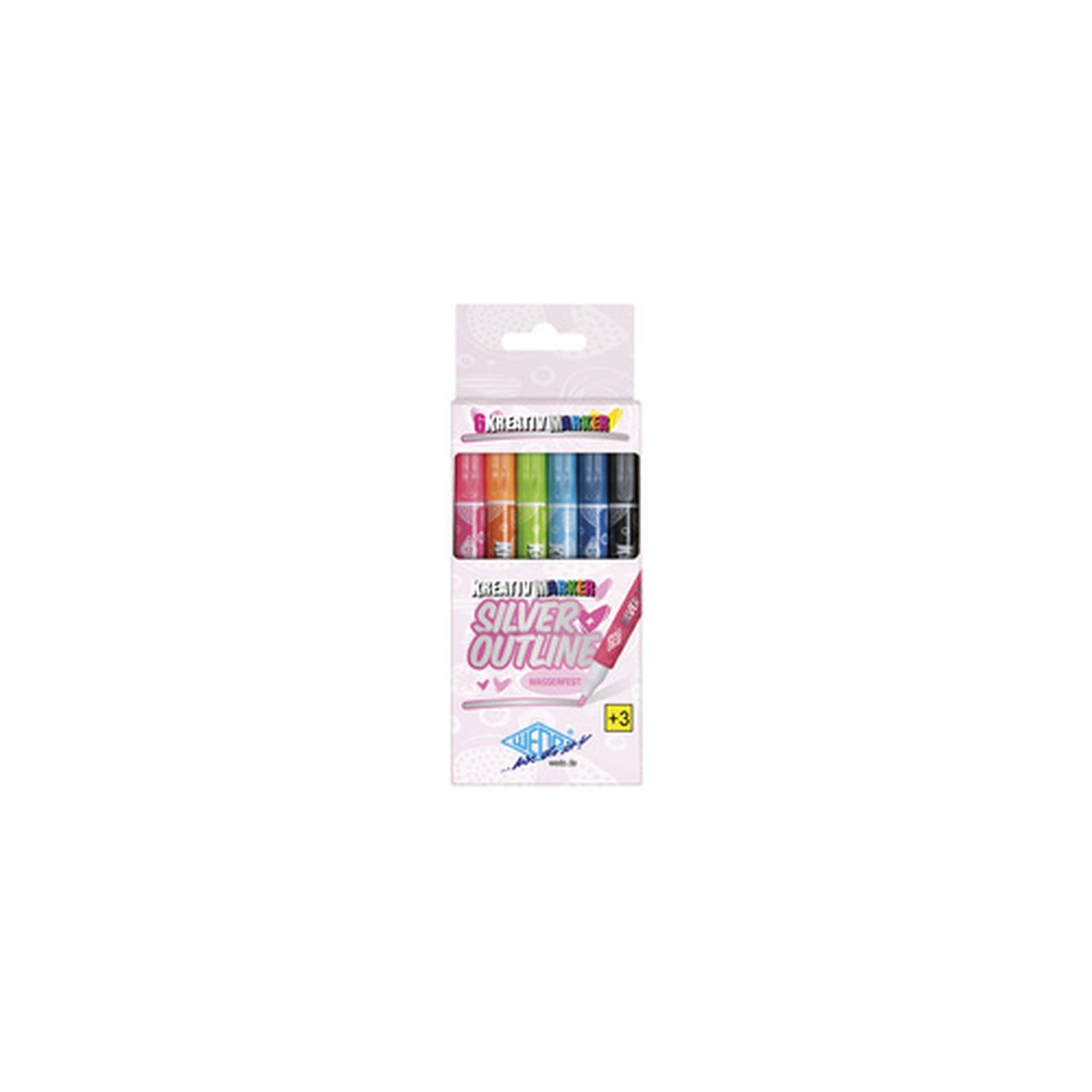 WEDO Marqueur créatif SILVER + OUTLINE, étui de 6
