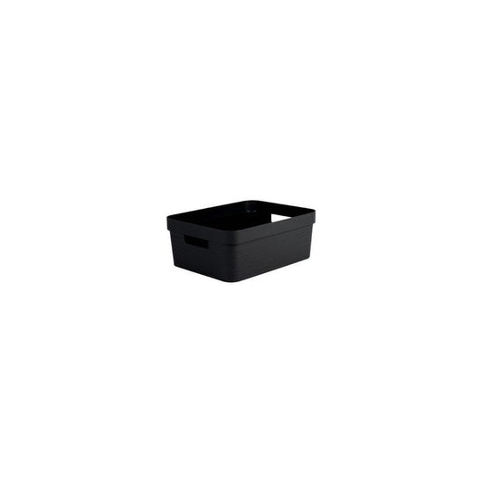 EDA Boîte de rangement STONE, 12 litres, PP, noir