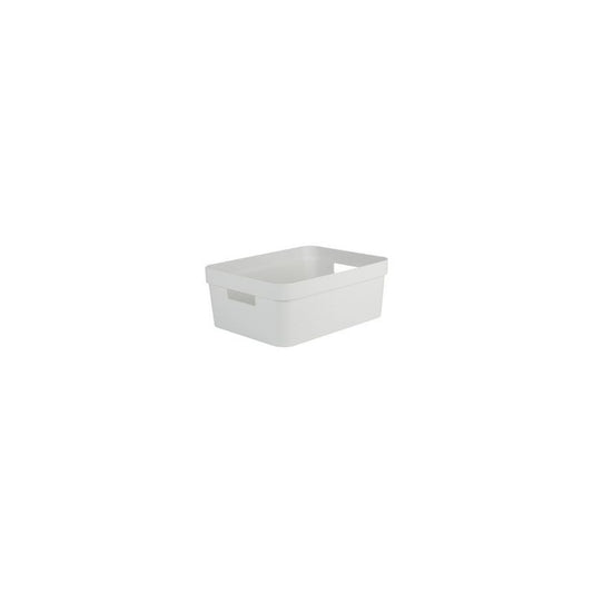 EDA Boîte de rangement STONE, 18 litres, PP, blanc