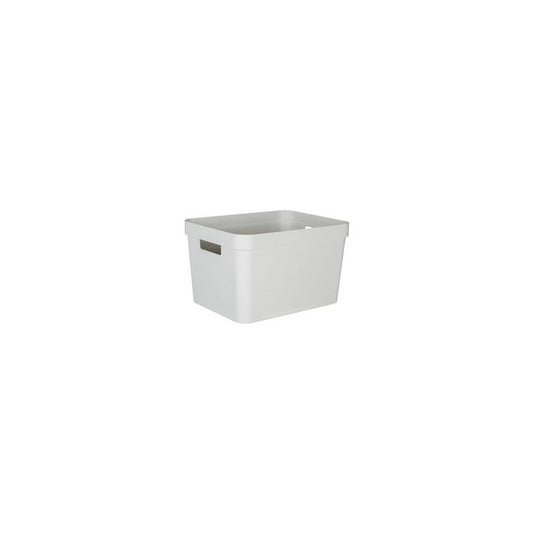 EDA Boîte de rangement STONE, 30 litres, PP, blanc