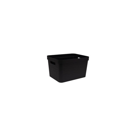EDA Boîte de rangement STONE, 30 litres, PP, noir