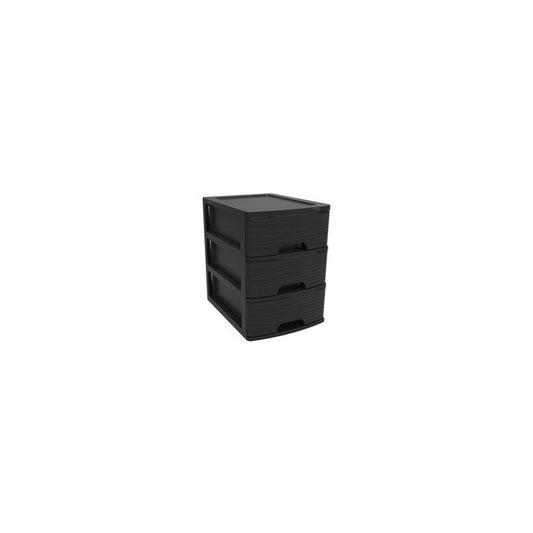 EDA Module de classement STONE, A4, 3 tiroirs, PP, noir
