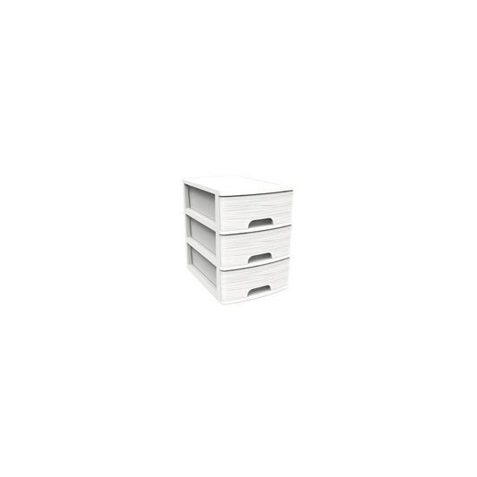 EDA Module de classement STONE, A4, 3 tiroirs, PP, blanc