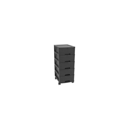 EDA Module de classement STONE, A4, 5 tiroirs, PP, noir