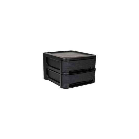 EDA Module de classement STONE, 2 tiroirs, PP, noir