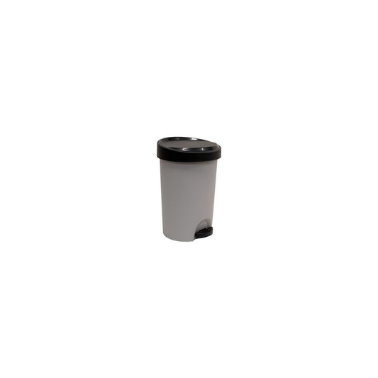 EDA Poubelle à pédale Stepy, 15 litres, PP, gris/anthracite