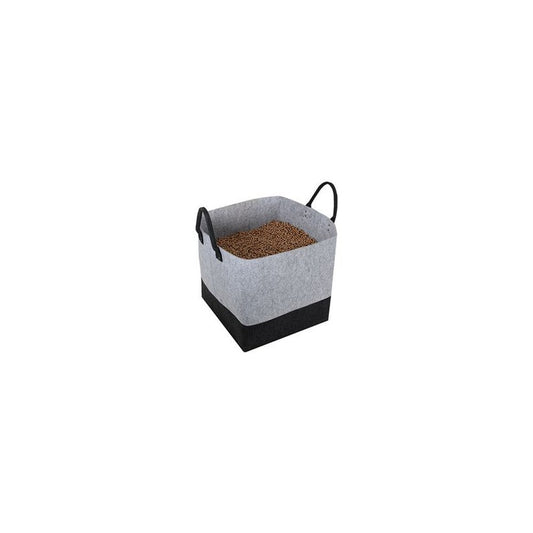 EDA Sac pour pellets, en feutre, 60 litres, gris/noir