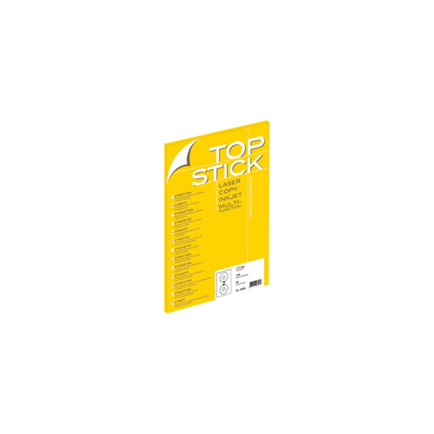 TOP STICK Etiquette CD Maxi, diamètre: 117 mm, blanc