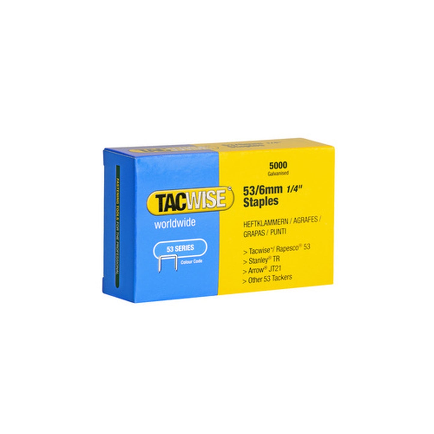 TACWISE Agrafes 53/8 mm, 5.000 pièces, galvanisé