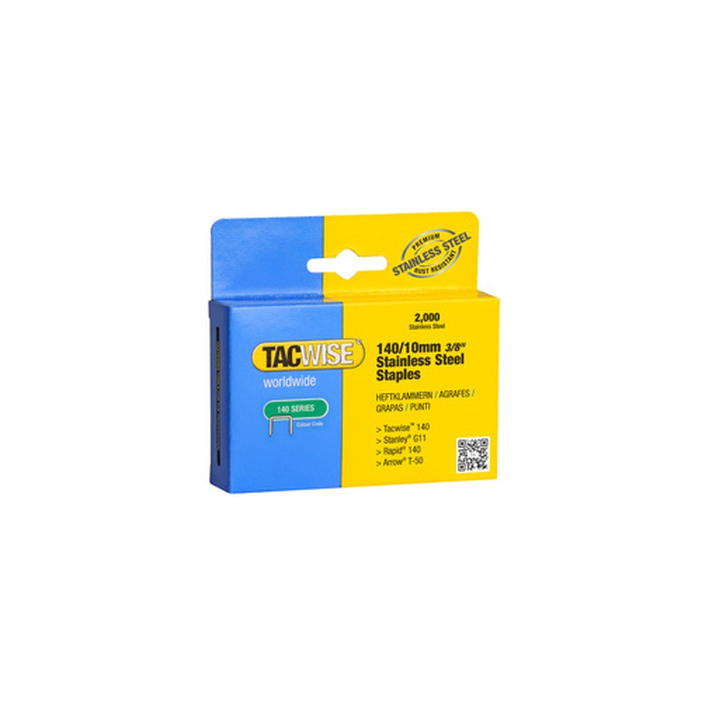 TACWISE Agrafes 140/8 mm, acier inoxydable, 2.000 pièces