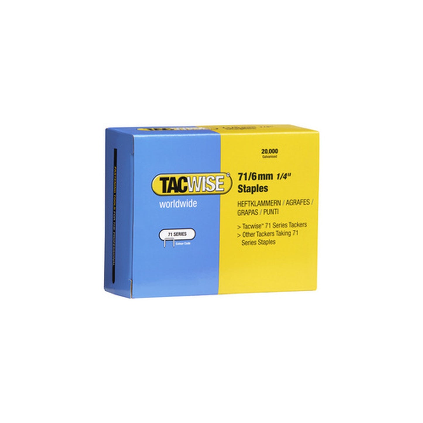 TACWISE Agrafes 71/6 mm galvanisées, 20.000 pièces