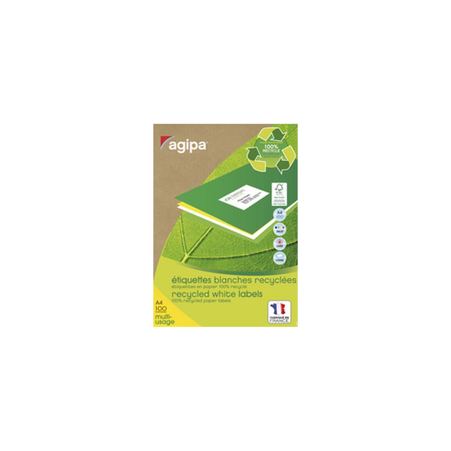 agipa Etiquette multi-usage, recyclé, 70 x 35 mm, blanc