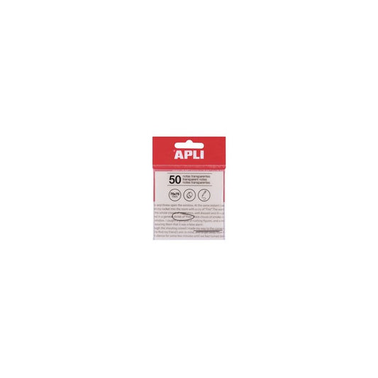 APLI Notes adhésives, 75 x 75 mm, incolore transparent