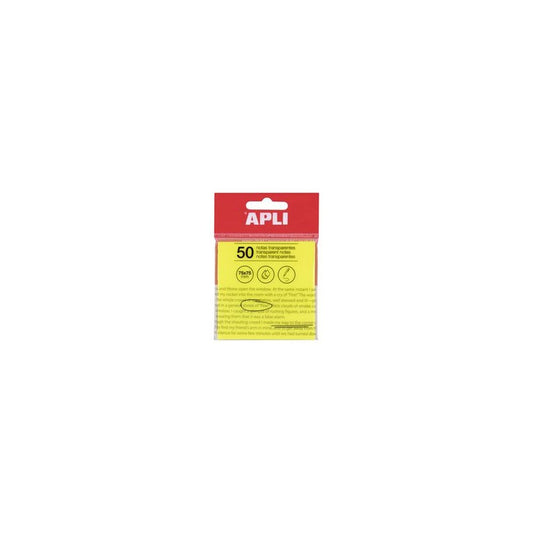 APLI Notes adhésives, 75 x 75 mm, jaune transparent