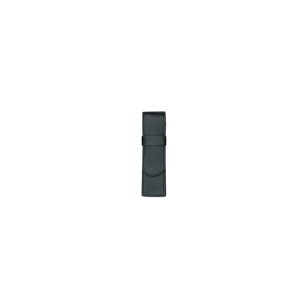Alassio Etui pour stylo, pour 2 stylos, noir, cuir véritable
