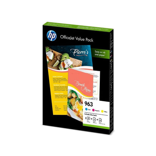 Cartouches d'origines HP 6JR42AE / 963 - multipack 3 couleurs : cyan, magenta, jaune