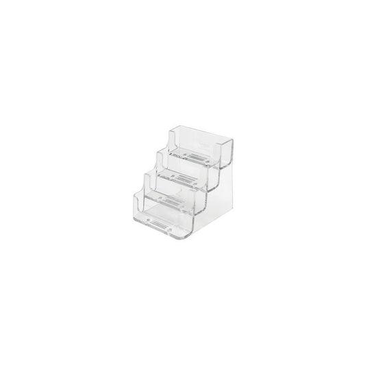 deflecto Porte-cartes de visite, 4 compartiments,transparent