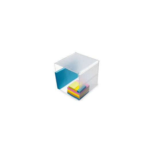 deflecto Boîte de rangement Cube, 1 casier, cristal