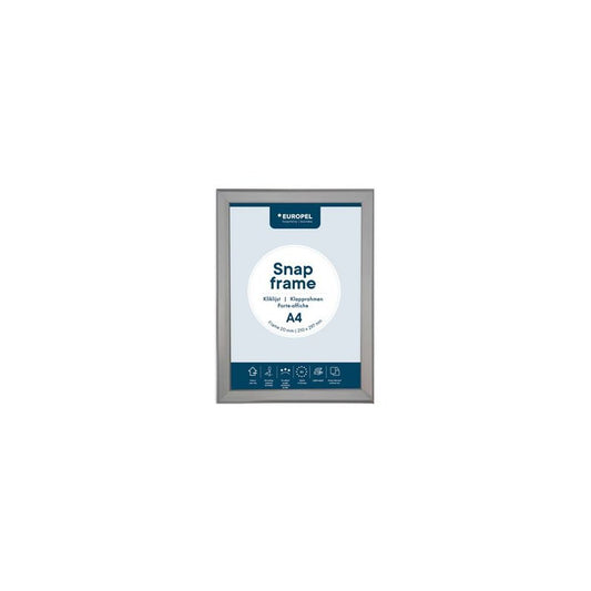 EUROPEL Cadre porte-affiche premium, A4, 20 mm, argent