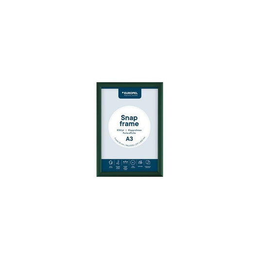 EUROPEL Cadre porte-affiche premium, A4, 25 mm, vert