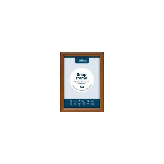 EUROPEL Cadre porte-affiche premium, A4, 25 mm, aspect bois