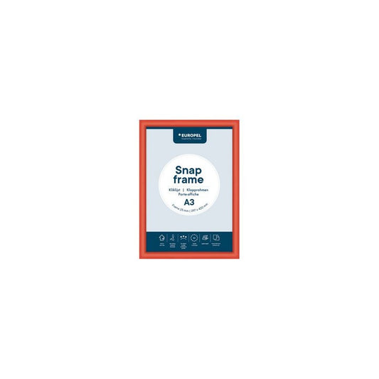EUROPEL Cadre porte-affiche premium, A4, 25 mm, rouge