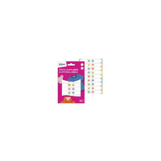 AVERY Étiquette pour textile, 13x45 mm, visage, multicolore