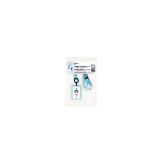 AVERY Porte-carte avec tour de cou, bleu pastel