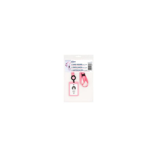 AVERY Porte-carte avec tour de cou, rose pastel
