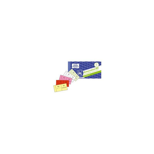 AVERY Zweckform Nummernblock 1 - 1000, 105 x 53 mm, 5-farbig x50