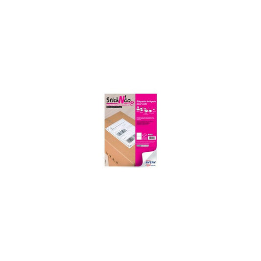 AVERY Etiquette intégrée Stick'NGo, 85 x 45 mm, blanc