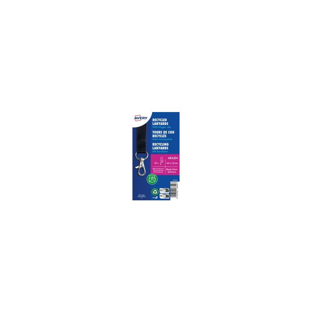 AVERY Tour de cou, en rPET, 440 x 15 mm, blanc