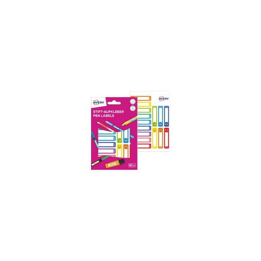 AVERY Étiquette pour stylo, papier, 10 x 50 mm, cadre coloré