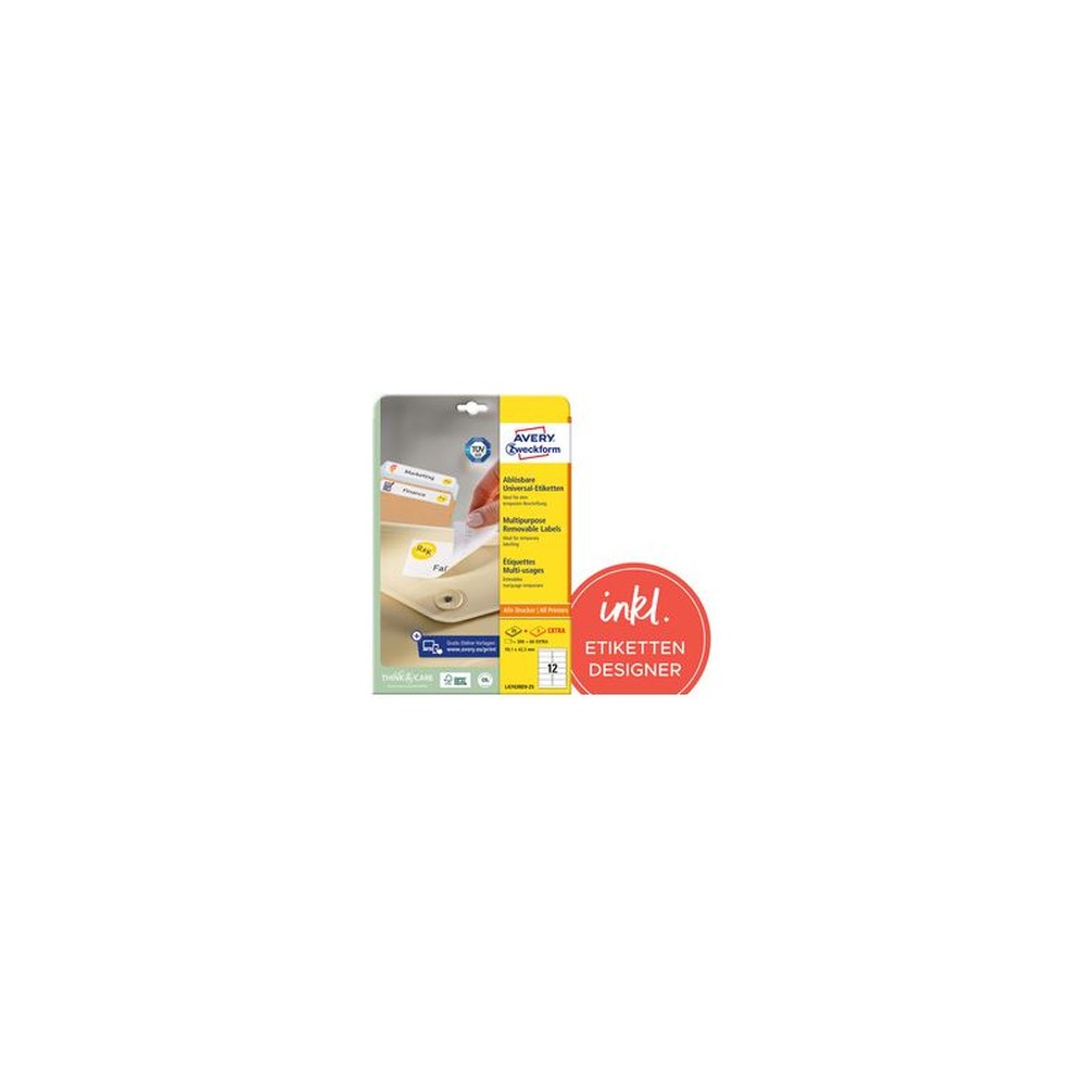 AVERY Zweckform Etiquette universelle, 96 x 16,9 mm, blanc