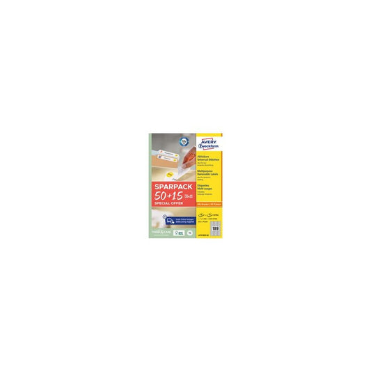 AVERY Zweckform Étiquette universelle, 63,5 x 29,6 mm, 50+15