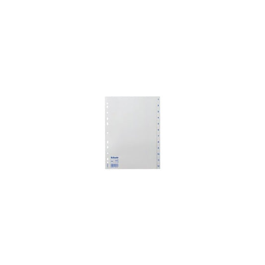 esselte Intercalaires en plastique, chiffres, A4, 1-12 x10