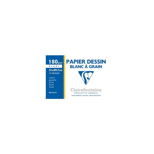 Clairefontaine Papier dessin "Blanc à Grain", 210 x 297 mm