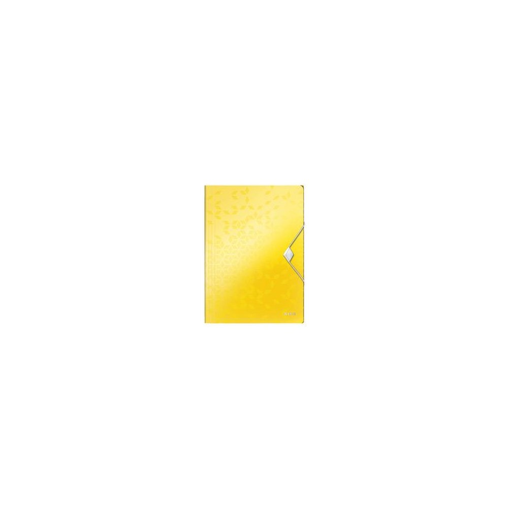LEITZ Chemise à élastique WOW, A4, PP, jaune métallisé