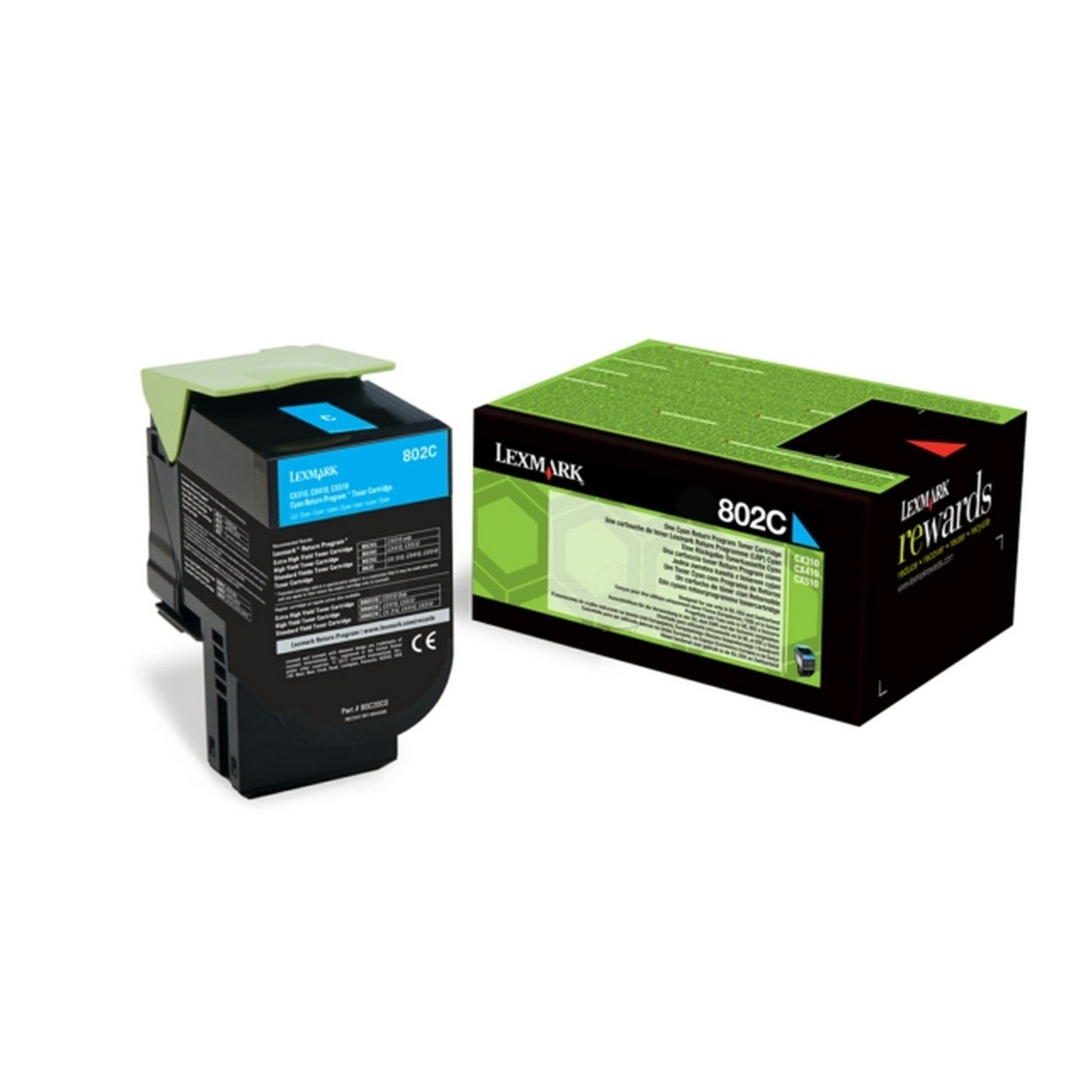 Toner d'origine Lexmark 80C20C0 / 802C - cyan