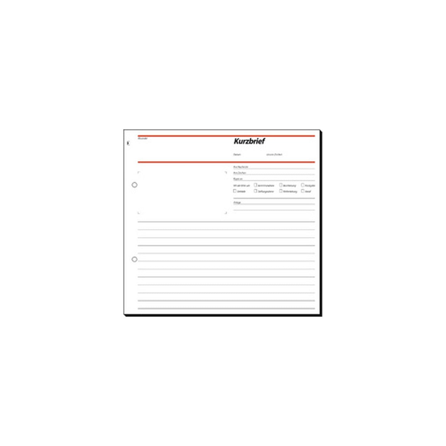 sigel Formularbuch "Kurzbrief", 2/3 A4, 50 Blatt, SD / CFB