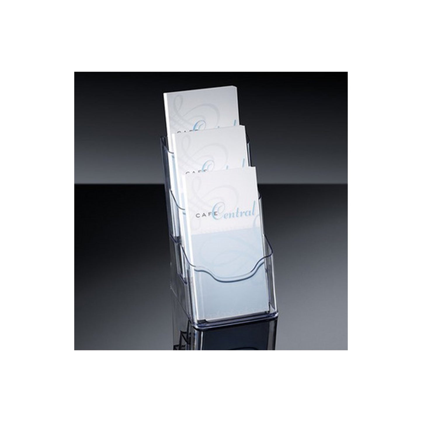 sigel porte-brochures de table "acrylic", DL,3 compartiments x2