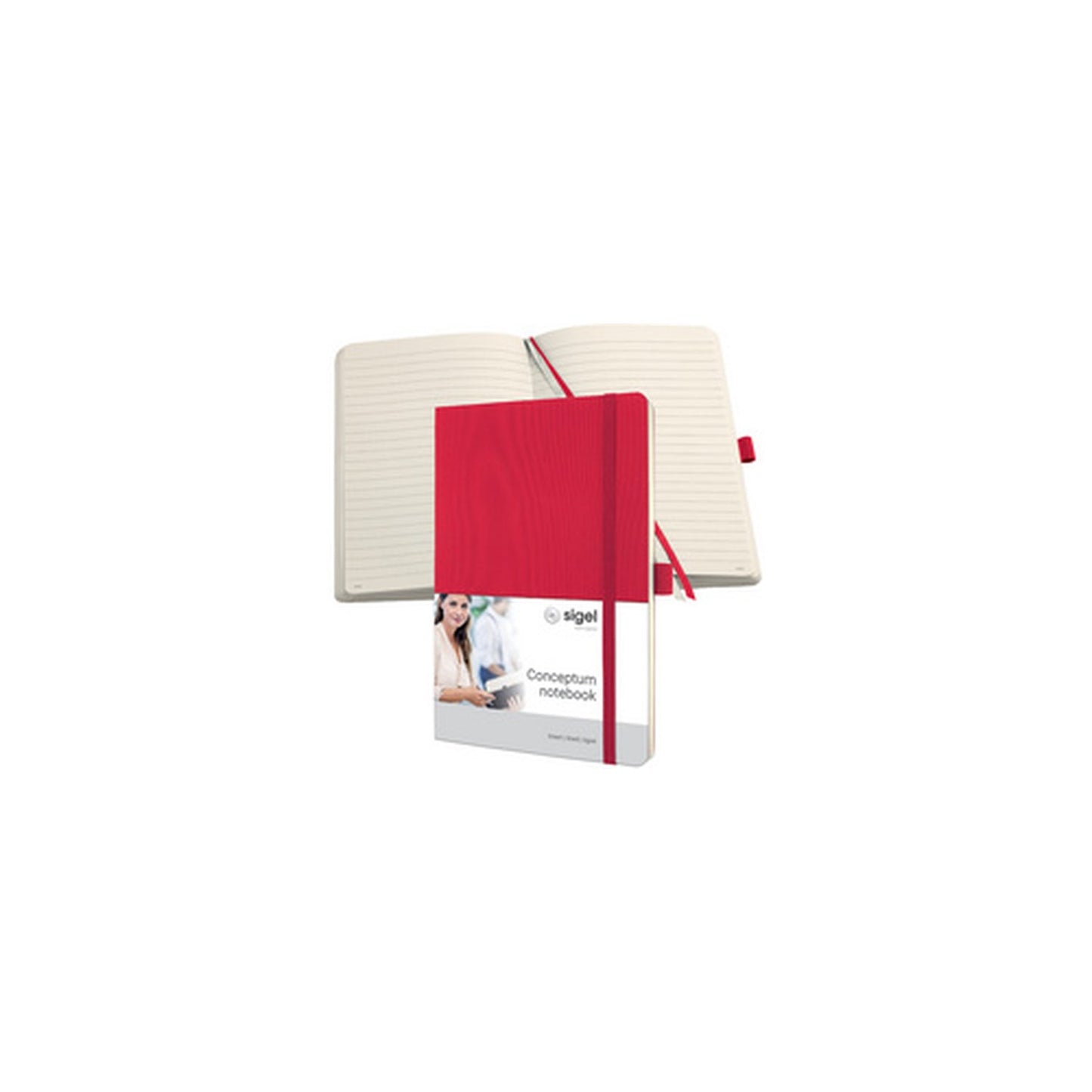 sigel Carnet de notes Conceptum, A5, quadrillé, rouge