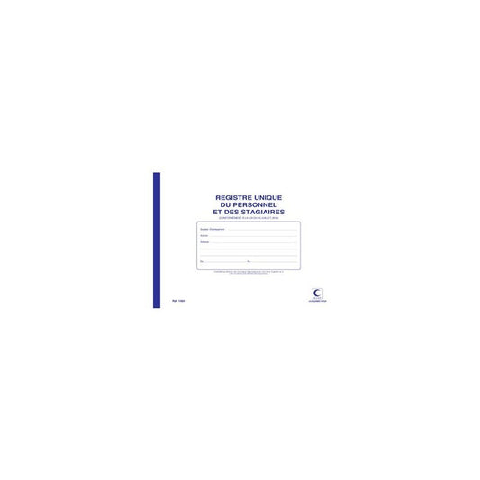 ELVE Registre unique du personnel & des stagiaires, 52 pages